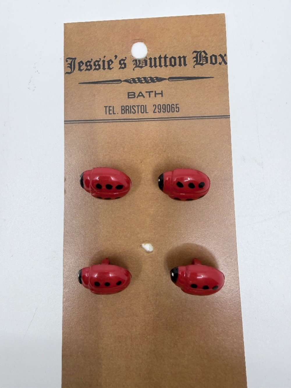 Rare Four Vintage Casein Ladybug Buttons